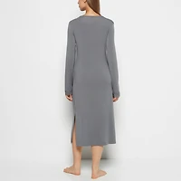 Modal with Lace V-Neck Sleep Shirt Smoked Pearl