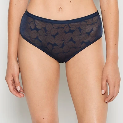 High-Waisted Lined Brief Navy