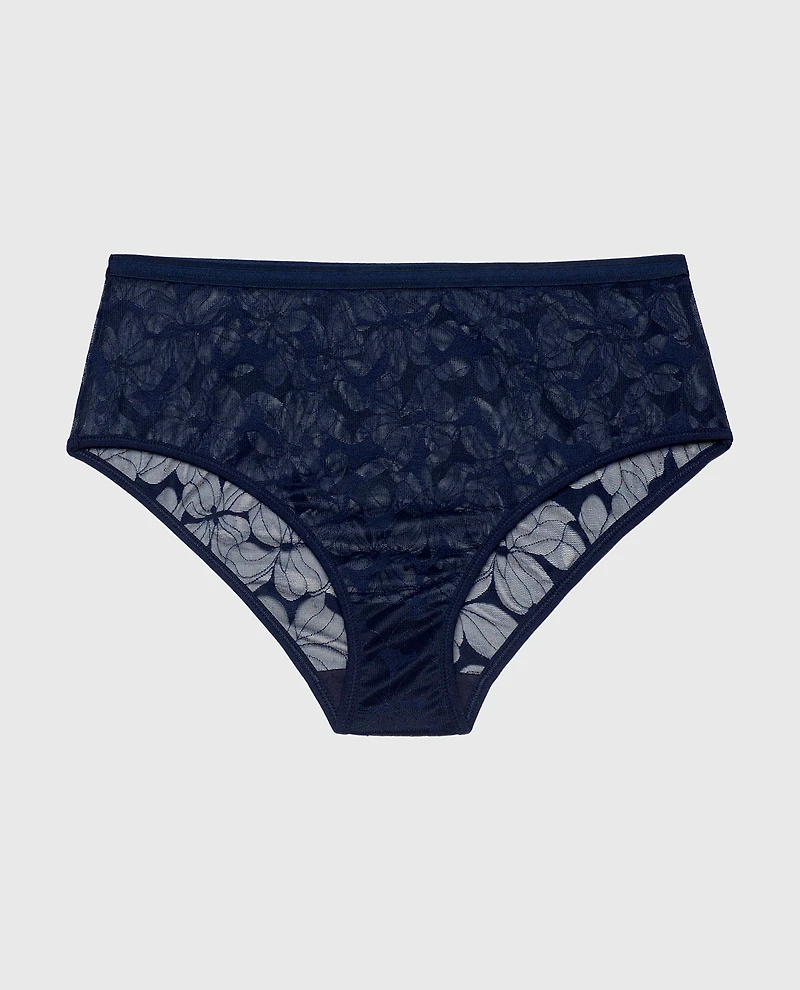 High-Waisted Lined Brief Navy