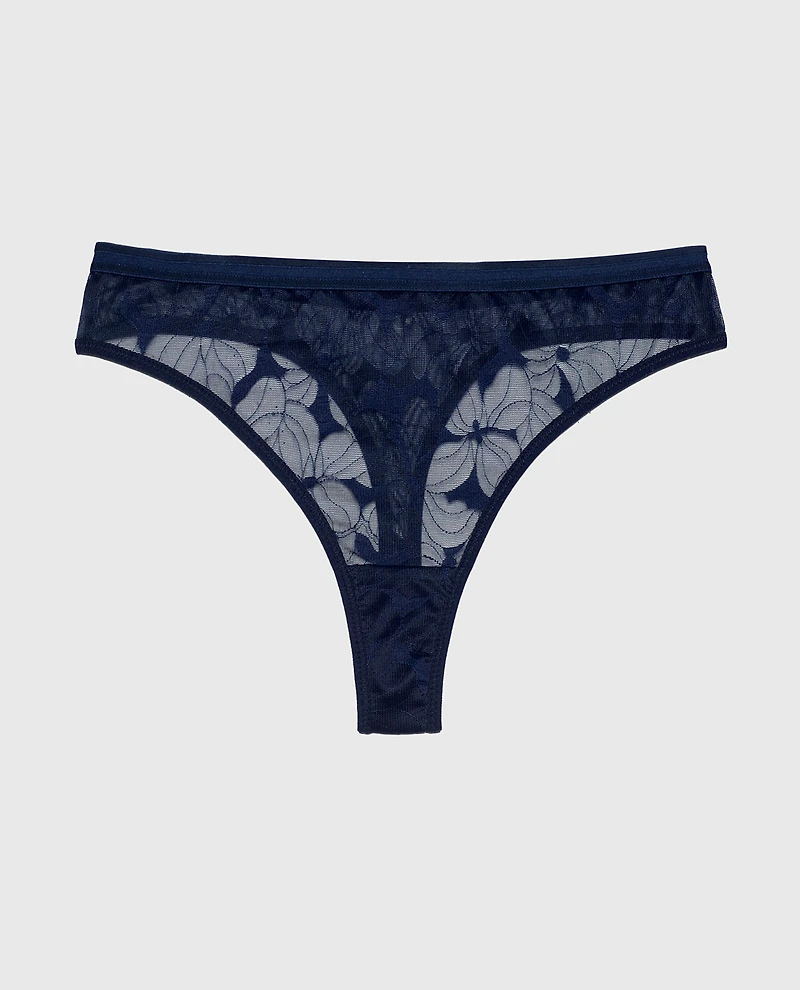 Lined Thong Navy