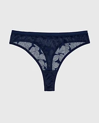 Lined Thong Navy