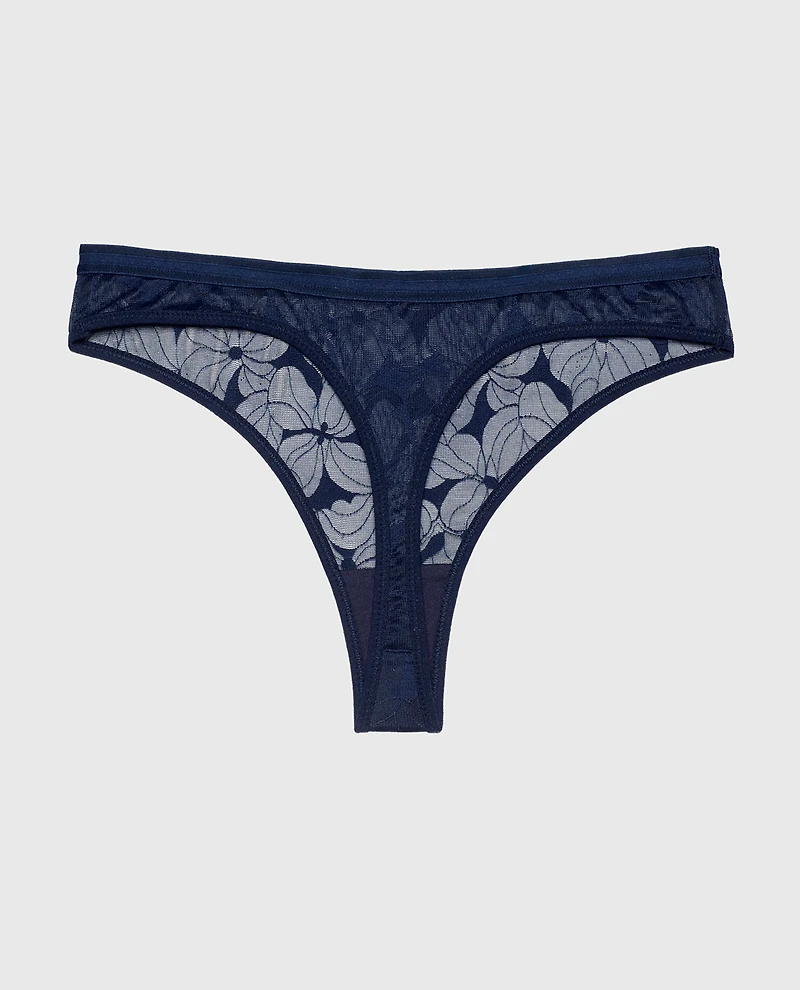 Lined Thong Navy