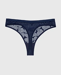 Lined Thong Navy