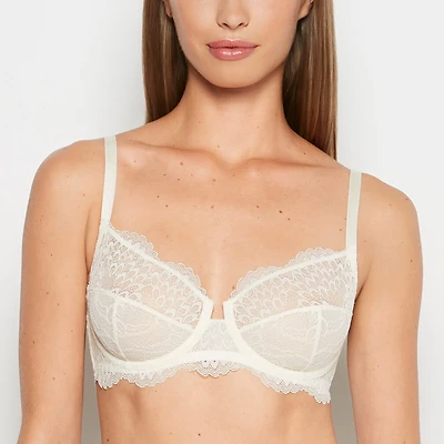 Lace Wired Unlined Bra Gardenia