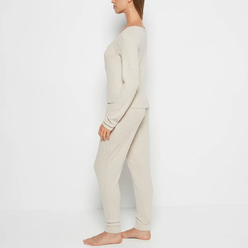 PJ Set with LS Logo Patch Cozy Light Oatmeal