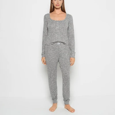PJ Set with LS Logo Patch Light Grey Cozy