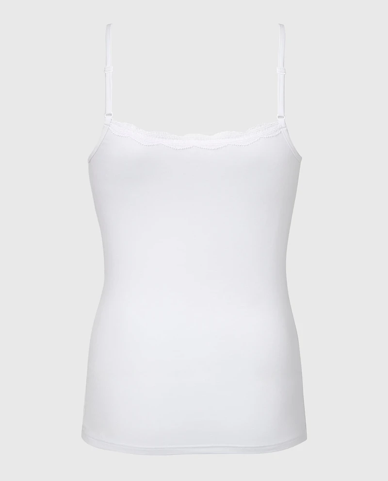 Cami with Lace Trim White