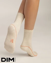 Cotton Sports Crew Sock Soft Cream