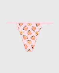 G-String Cotton Panty and Picot Trim Perfect Peach