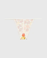 G-String Cotton Panty and Picot Trim Tropical Fruit
