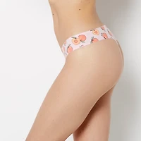 Thong Cotton Panty and Picot Trim Perfect Peach