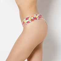 Thong Cotton Panty and Picot Trim Tropical Fruit