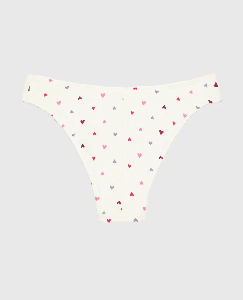 Mini Cheeky Cotton Panty and Picot Trim Tossed Heart
