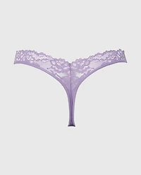 Diva Thong Panty with Romantic Lace Purple Haze
