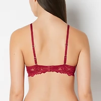 Push Up Plunge bra with Romantic Lace Plum Rose
