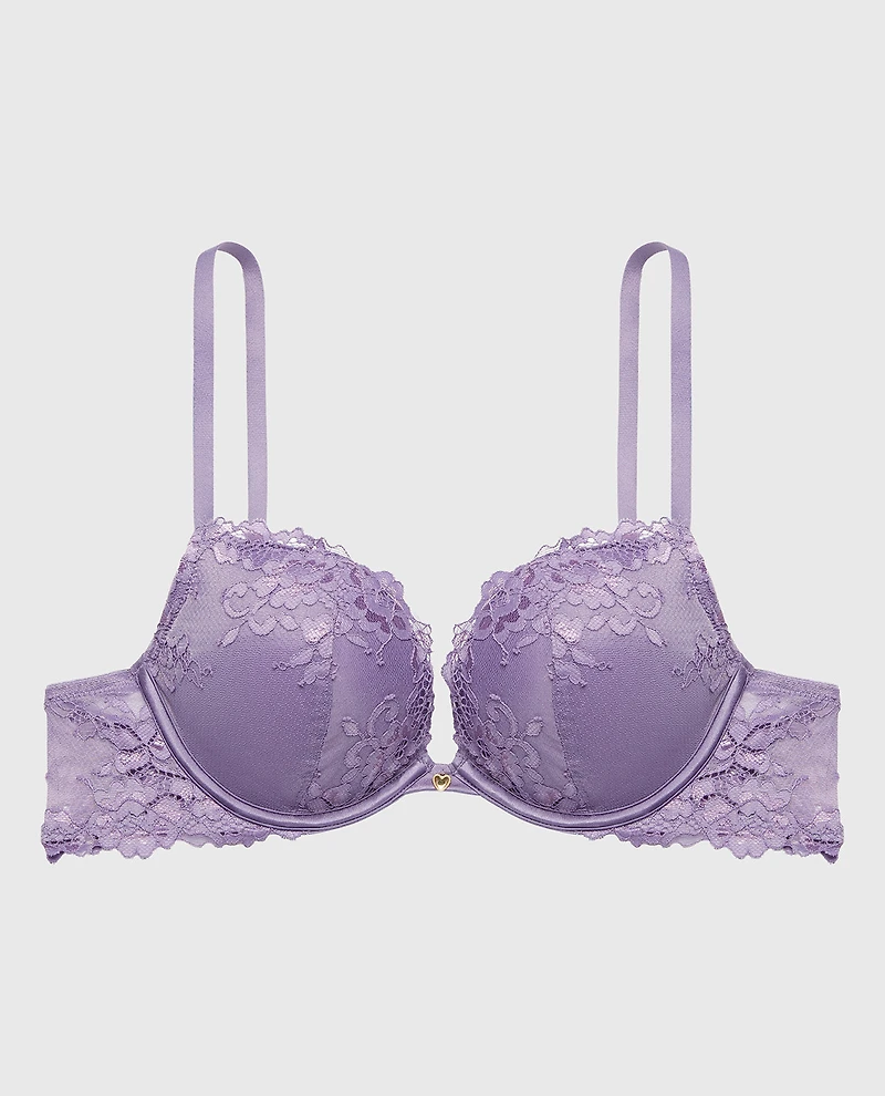 Push Up Plunge bra with Romantic Lace Purple Haze