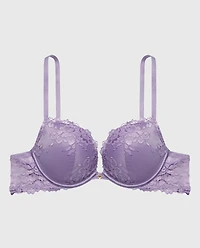 Push Up Plunge bra with Romantic Lace Purple Haze