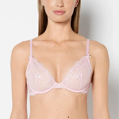 La Senza | Designer Collection Unlined Plunge Bra with Be Mine Embroidery Sweet Dream Lace