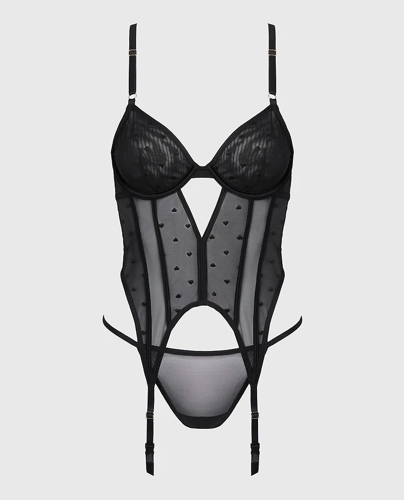 Guêpière demi-buste non doublée smoking noir