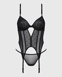 Guêpière demi-buste non doublée smoking noir