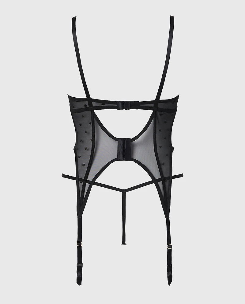 Guêpière demi-buste non doublée smoking noir