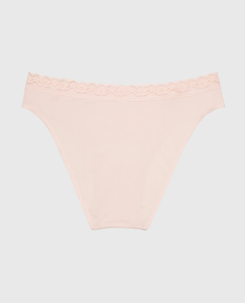 Ultrasoft Modal Bikini Panty with Lace Trim Pearl Blush