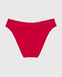 Ultrasoft Modal Bikini Panty with Lace Trim Crimson
