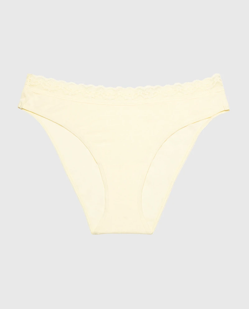 Ultrasoft Modal Bikini Panty with Lace Trim Lemon Icing