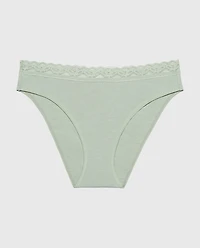 Ultrasoft Modal Bikini Panty with Lace Trim Iceberg Green