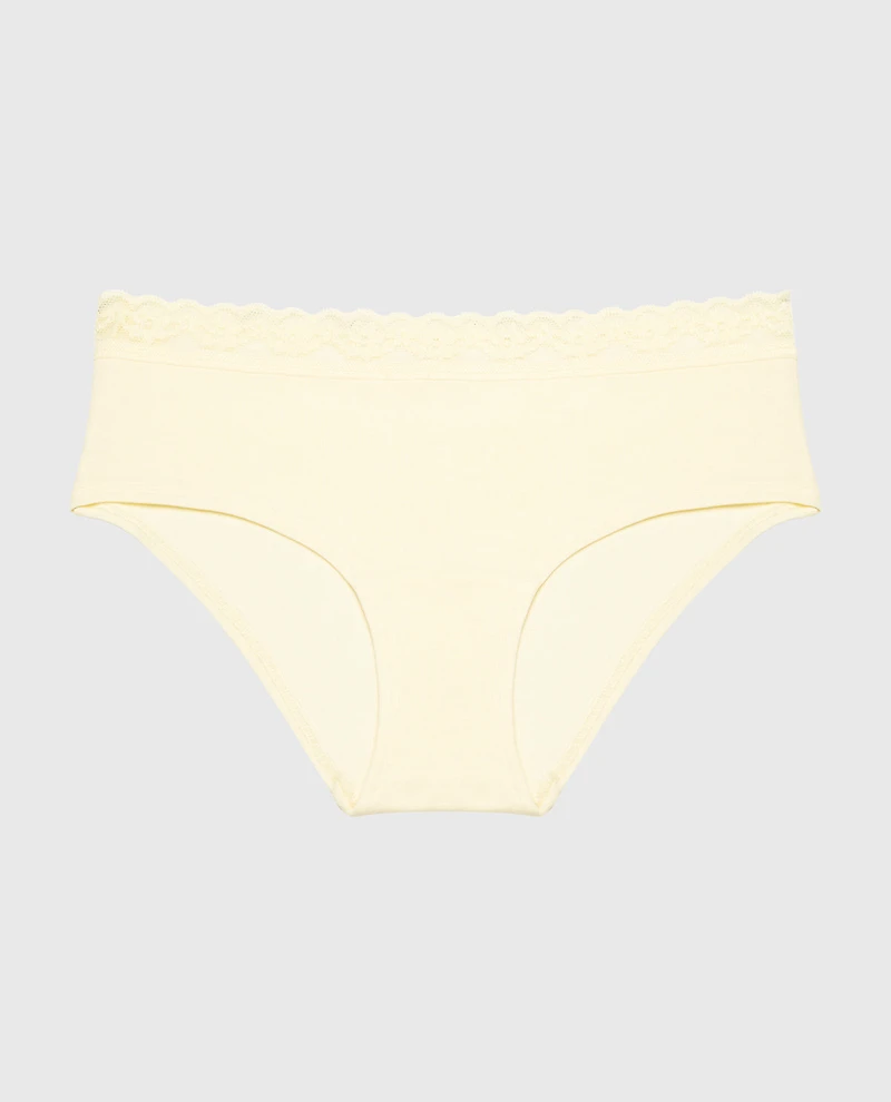 Ultrasoft Modal Hipster Panty with Lace Trim Lemon Icing