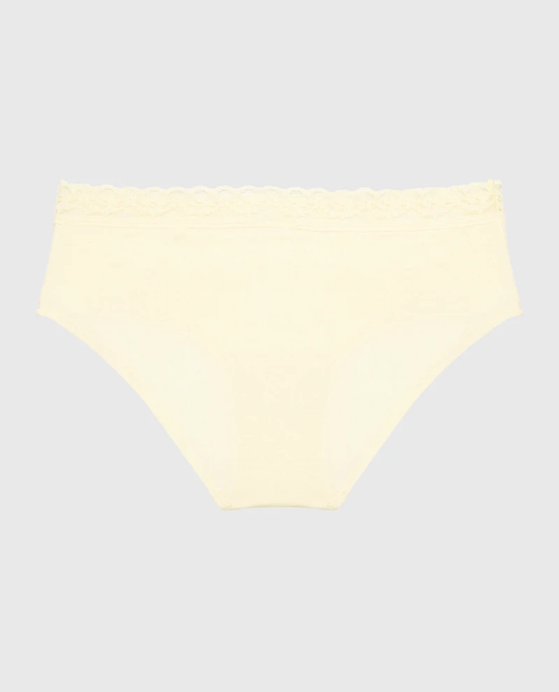 Ultrasoft Modal Hipster Panty with Lace Trim Lemon Icing