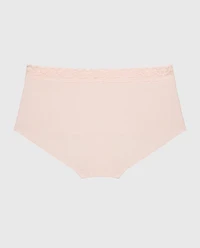 Ultrasoft Modal Boyshort Panty with Lace Trim Pearl Blush