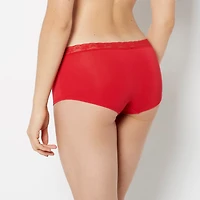Culotte garçonne en modal Ultrasoft avec bordure dentelle cramoisie