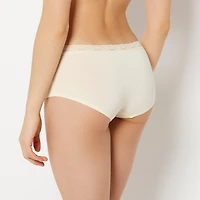 Ultrasoft Modal Boyshort Panty with Lace Trim Lemon Icing