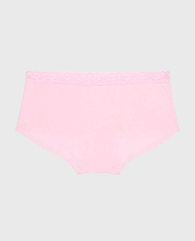 Ultrasoft Modal Boyshort Panty with Lace Trim Sweet Dream