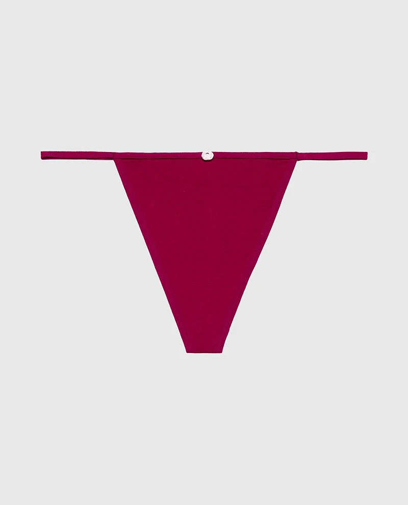 Ultrasoft Modal G-String Panty with Rosette Detail Plum Rose