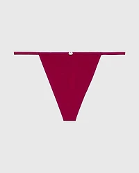 Ultrasoft Modal G-String Panty with Rosette Detail Plum Rose