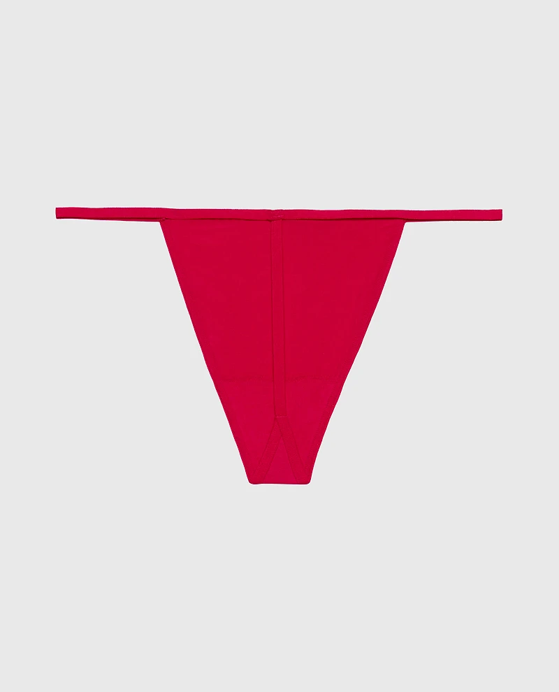 Ultrasoft Modal G-String Panty with Rosette Detail Crimson