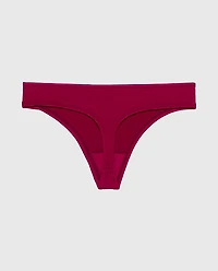 Ultrasoft Modal Cheeky Thong Panty with Rosette Detail Plum Rose