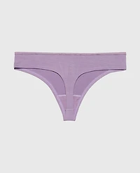 Ultrasoft Modal Cheeky Thong Panty with Rosette Detail  Purple Haze
