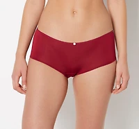 Ultrasoft Modal Boyshort  Panty with Rosette Detail Plum Rose