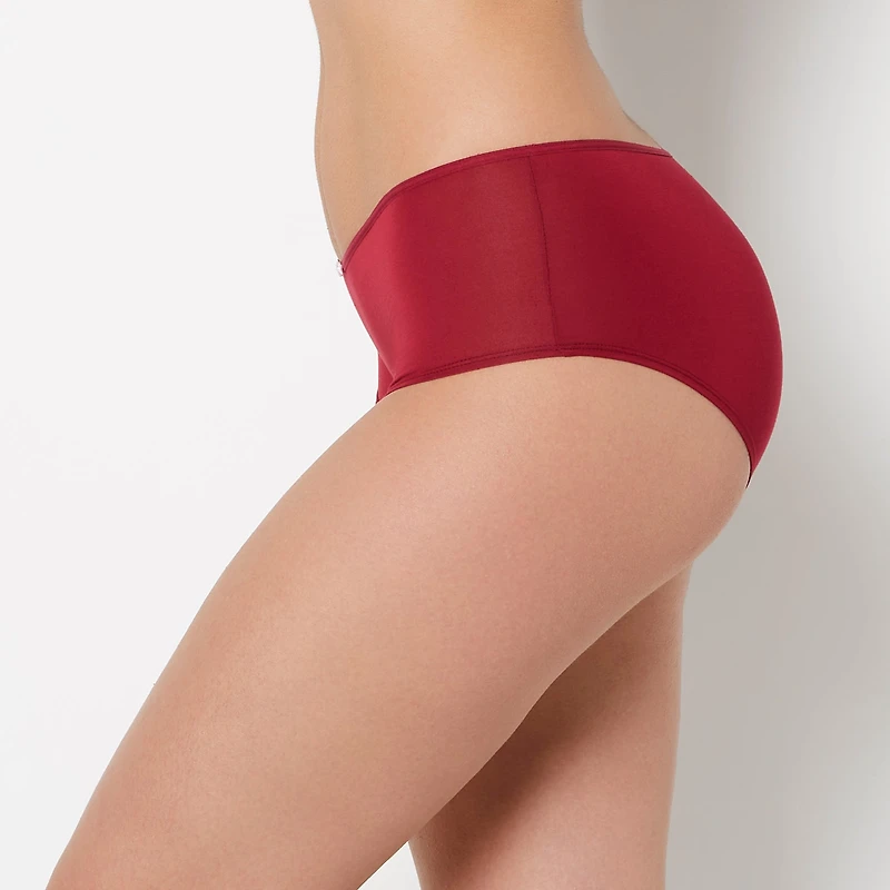 Ultrasoft Modal Boyshort  Panty with Rosette Detail Plum Rose