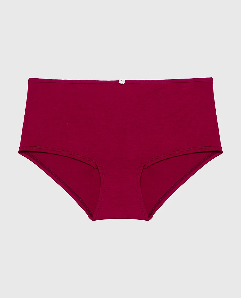 Ultrasoft Modal Boyshort  Panty with Rosette Detail Plum Rose