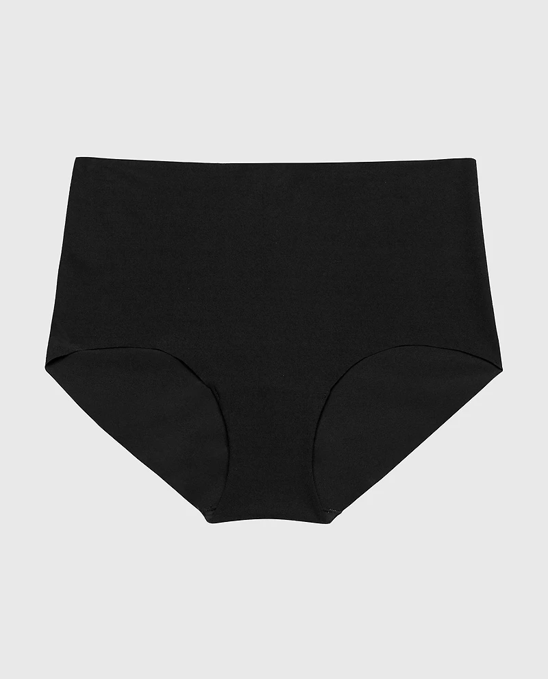 No Show High Waist Brief Panty Tuxedo Black