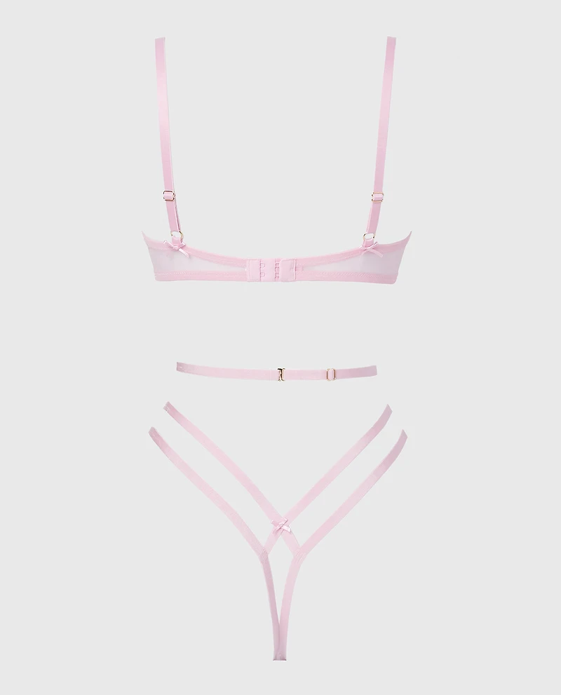 Teddy demi-buste non doublé Collection Designer avec broderie ‘’Be Mine’’ en doux rêve