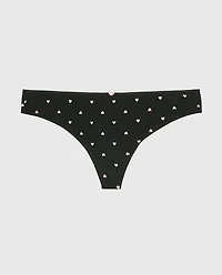 Ultrasoft Modal Cheeky Thong Panty with Rosette Detail Tiny Heart