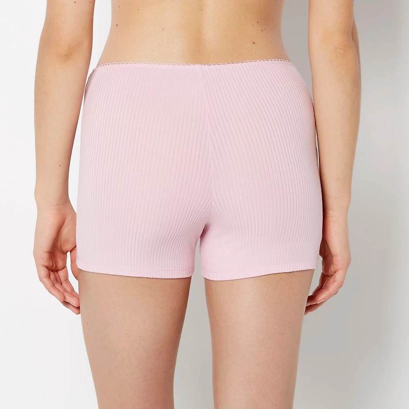 La Senza | Casual Sleep Ribbed Short With Picot Trim Polyester