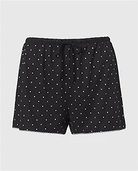 Casual Sleep Jersey Short with Picot Trim Tiny Dot