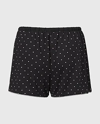 Casual Sleep Jersey Short with Picot Trim Tiny Dot