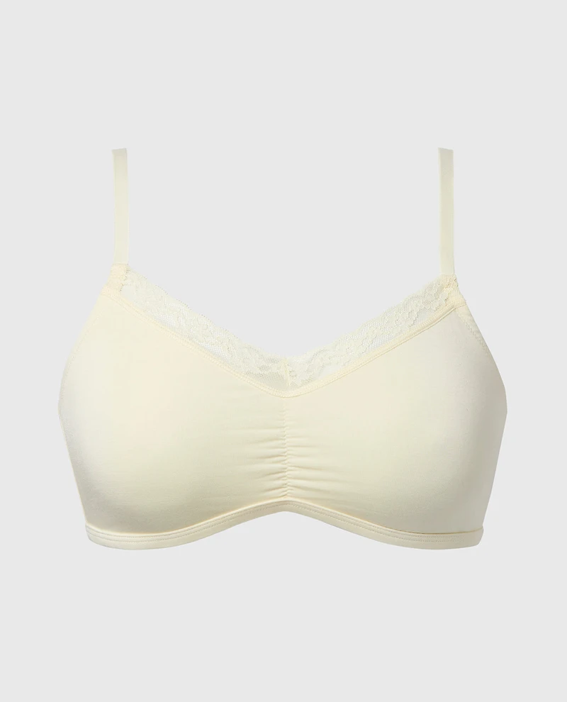 Modal Bralette with Beloved Lace Trim Lemon Icing